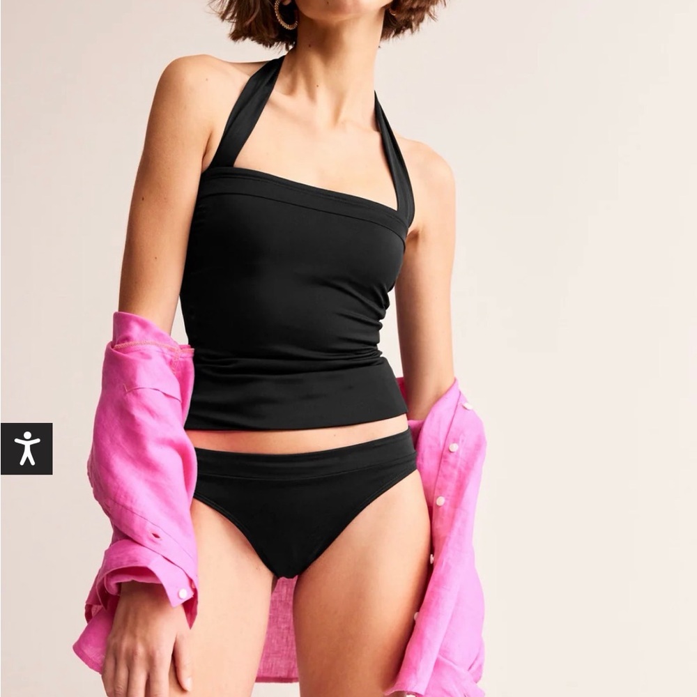 Boden Ithaca panel bikini bottoms black NWT
